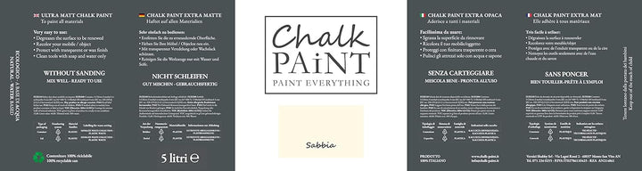 Chalk Paint Everything® Sabbia Kreidefarbe Wasserbasis für Alle Oberflächen einfach zu verarbeiten o