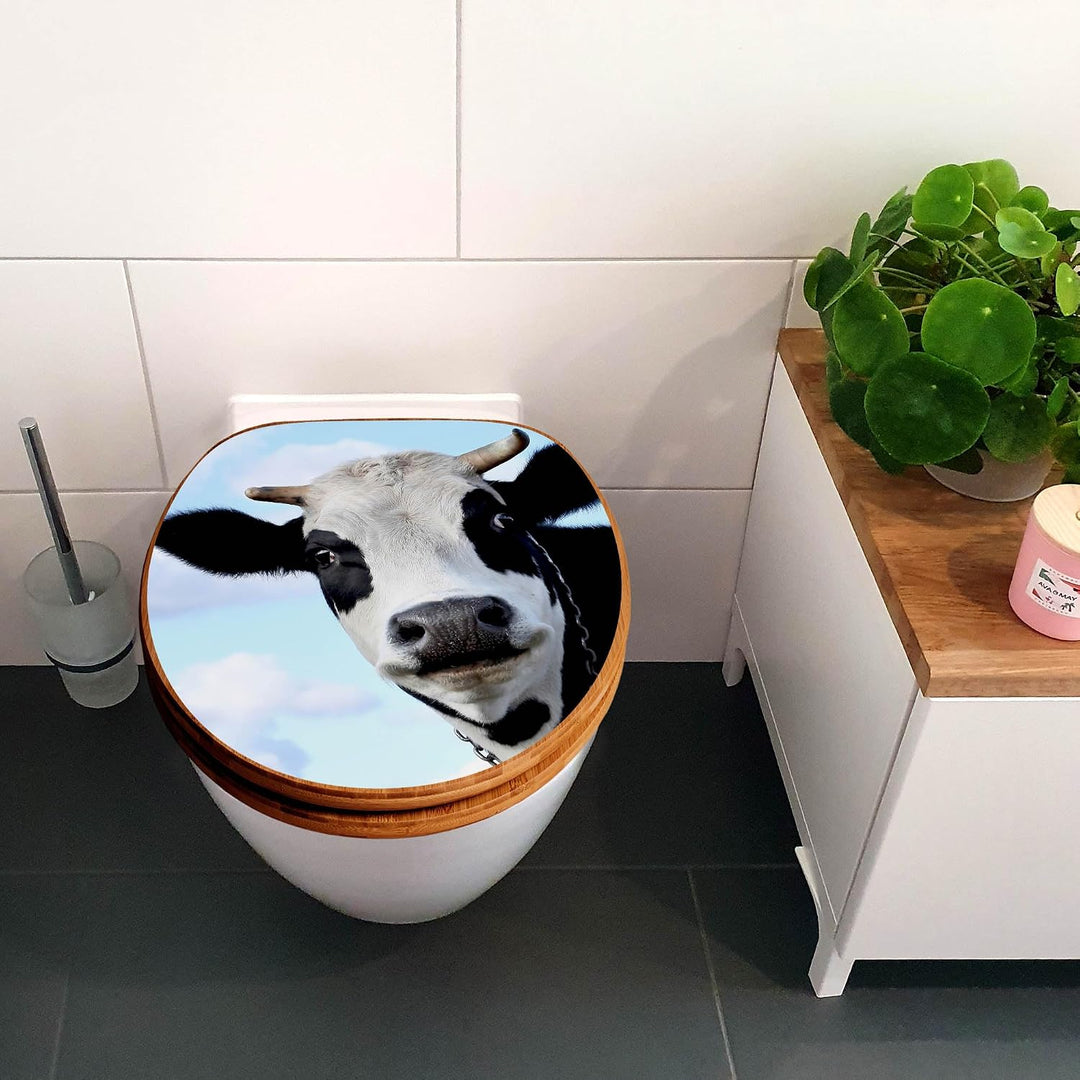banjado Design WC Sitz Bambus Absenkautomatik 45,8x37,5cm - Toilettendeckel mit Absenkautomatik Holz