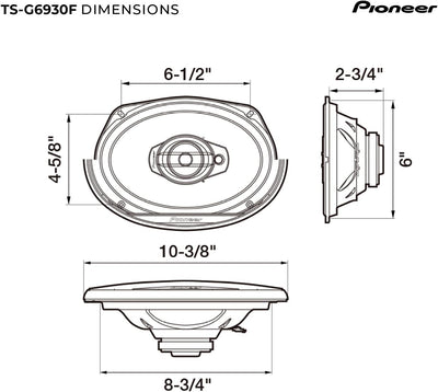 Pioneer TS-G6930F 6" x 9" (ca. 15x23 cm) 3-Weg-Koaxiallautsprecher Set mit 2 Lautsprechern (je 400 W