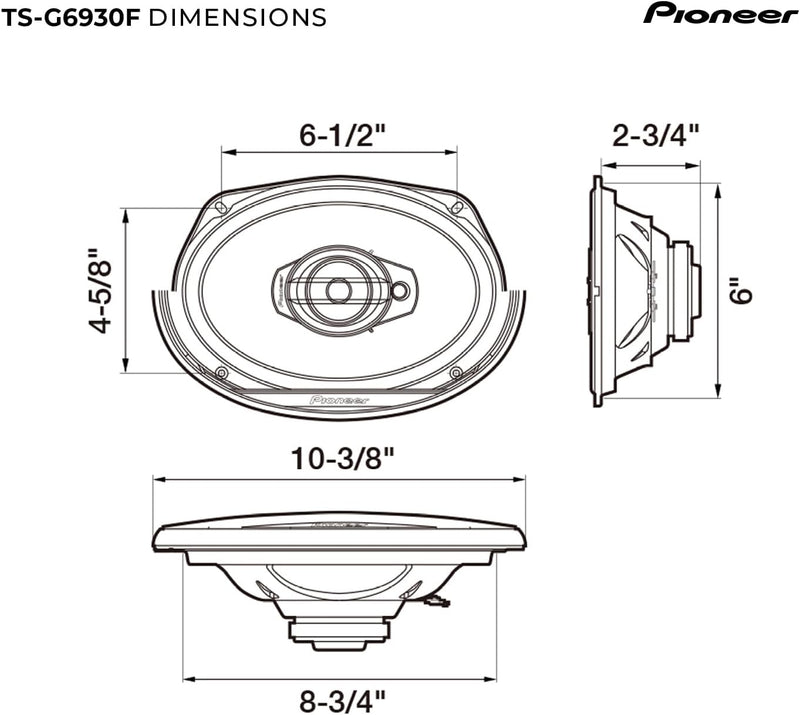 Pioneer TS-G6930F 6" x 9" (ca. 15x23 cm) 3-Weg-Koaxiallautsprecher Set mit 2 Lautsprechern (je 400 W