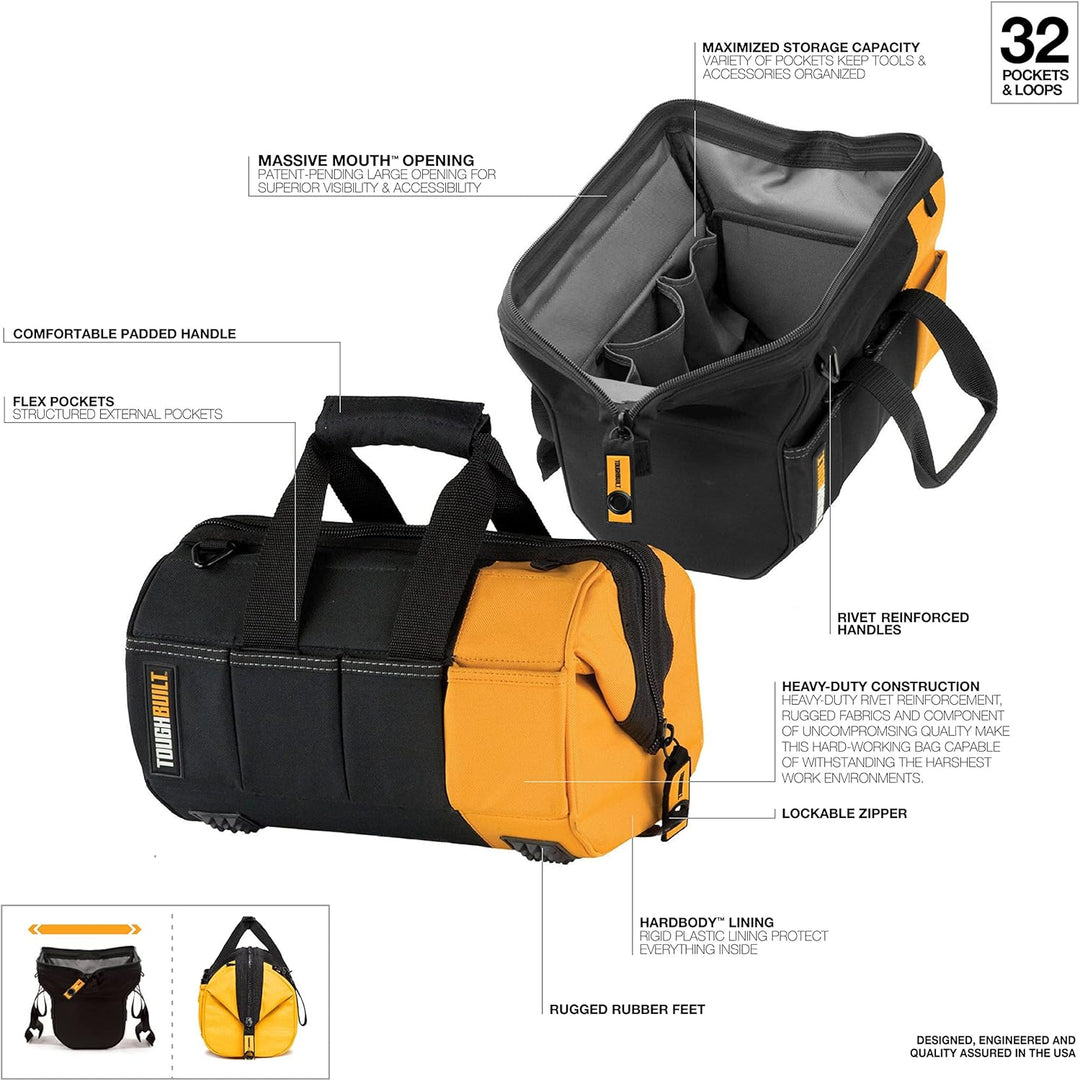 ToughBuilt tou-60–12 12 Zoll massive Mund Tasche, Schwarz/Gelb