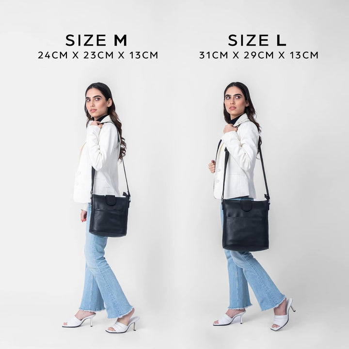LEABAGS Leder Handtasche Damen I Premium Echtleder Umhängetasche I Damen Schultertasche I Damentasch
