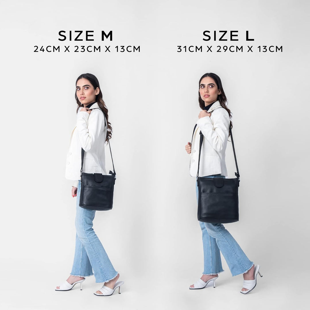 LEABAGS Leder Handtasche Damen I Premium Echtleder Umhängetasche I Damen Schultertasche I Damentasch