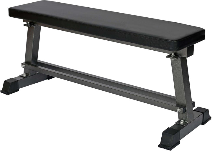 Wiltec Flachbank 1050 x 380 x 460 mm mit Hantelablage und Polster, Hantelbank für Muskel- und Kraftt