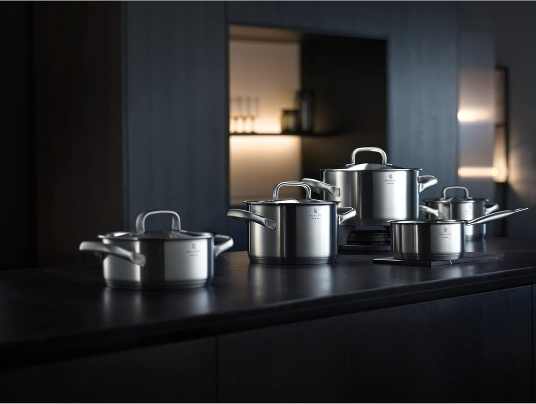 WMF Gourmet Plus Stielkasserolle 16cm ohne Deckel, Kochtopf klein 1,4l, Milchtopf Induktion, Cromarg