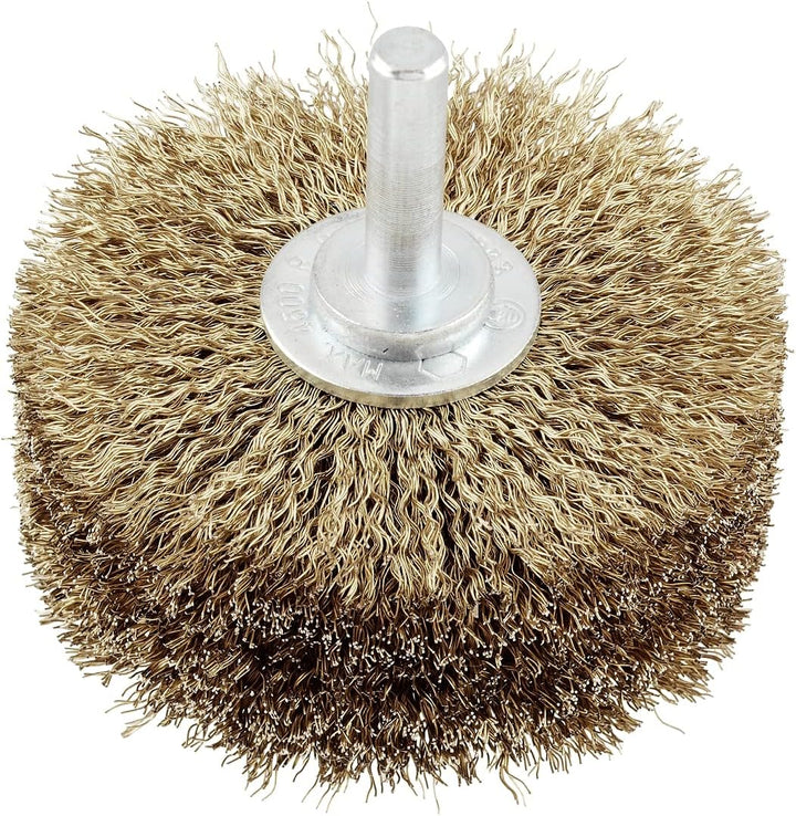 kwb Holzstruktur-Bürste, Messing-Beschichtet, fein, gewellt, HSS-Stahldraht, Ø 80 mm für Metall und