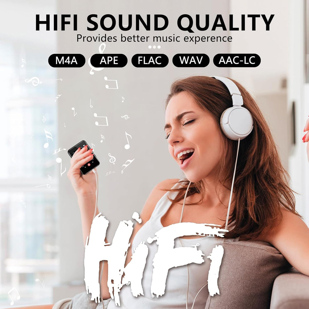 COVVY 72 GB MP3 Player, Musik-Player mit Bluetooth 5.2, eingebauter HD-Lautsprecher, FM-Radio, Sprac