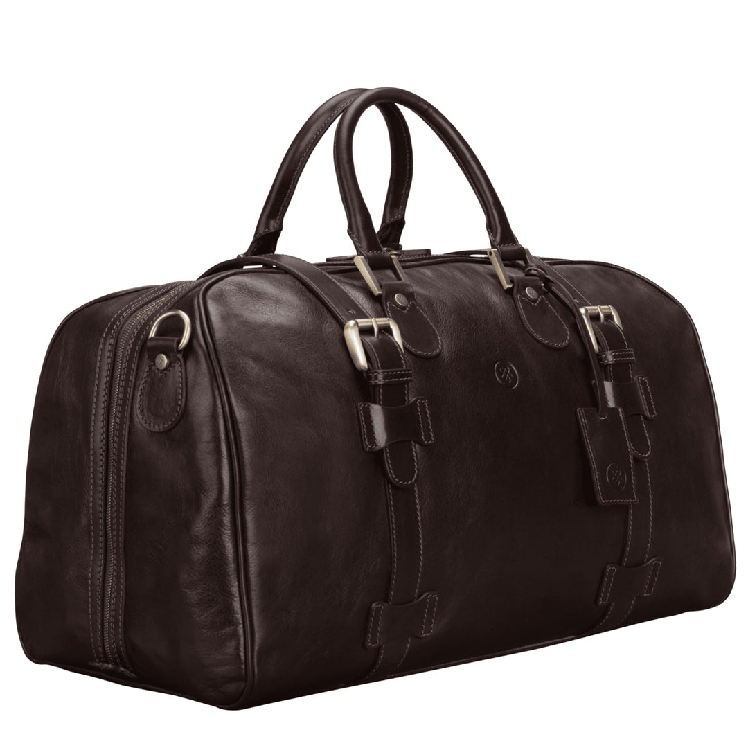 Maxwell Scott - Luxus-Reisetasche, 38 L, Kabinengrösse mit doppelter Öffnung vom Boden bis zum Boden