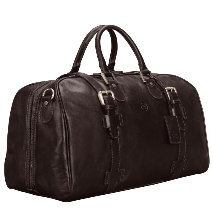 Maxwell Scott - Luxus-Reisetasche, 38 L, Kabinengrösse mit doppelter Öffnung vom Boden bis zum Boden