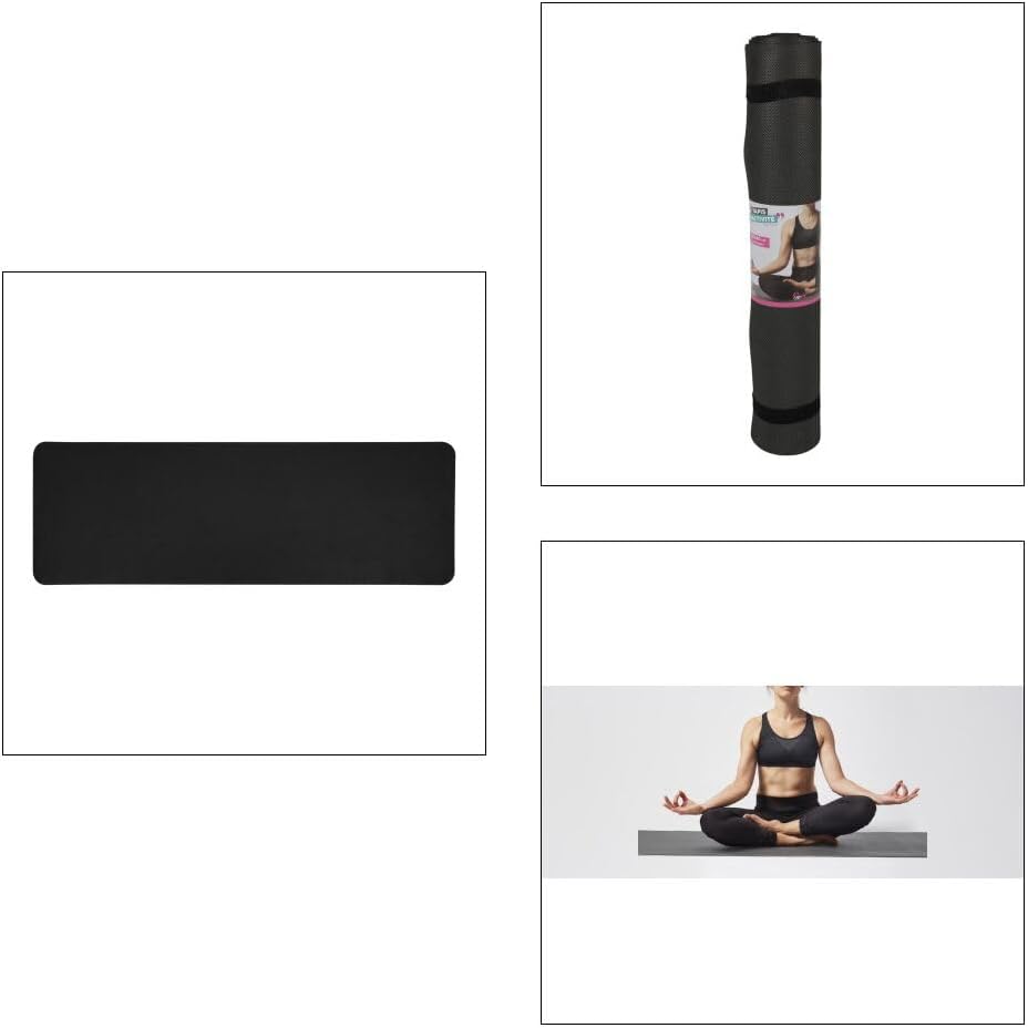 UPFIT - Aktivitätsmatte – Masse: 180 x 60 cm – Farbe: Schwarz – 2 Gummibänder für Rollmatte – leicht