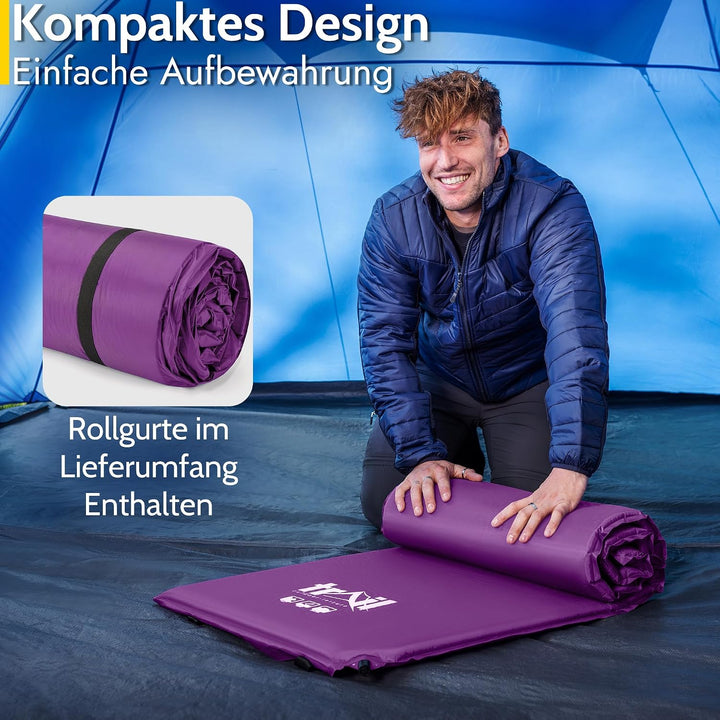 Trail Einzel Isomatte Selbstaufblasend, 5 cm Dicker Memory-Schaum, Isomatte Winter Aufblasbar Ultral