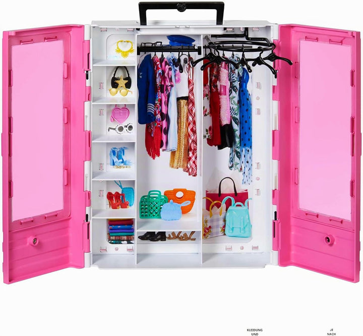 Barbie GBK11 - Traum Kleiderschrank, tragbares Modespielzeug für Kinder von 3 bis 8 Jahren Alter Ult