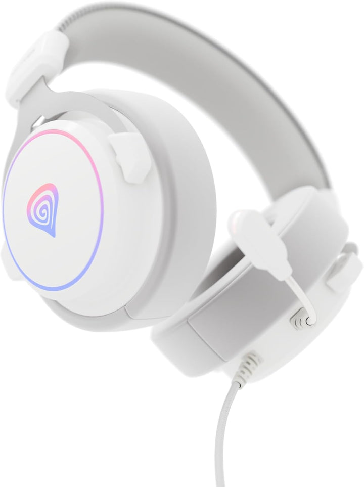 Genesis Neon 764 RGB Gaming Headset USB mit Virtual 7.1 Surround Sound, 50mm Treiber, ENC Mikrofon,