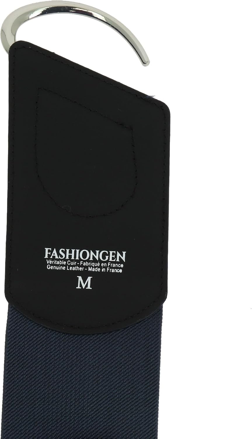 FASHIONGEN - Elastischer Damengürtel aus Rindsleder, DARLENE Blau Marin M, Blau Marin M