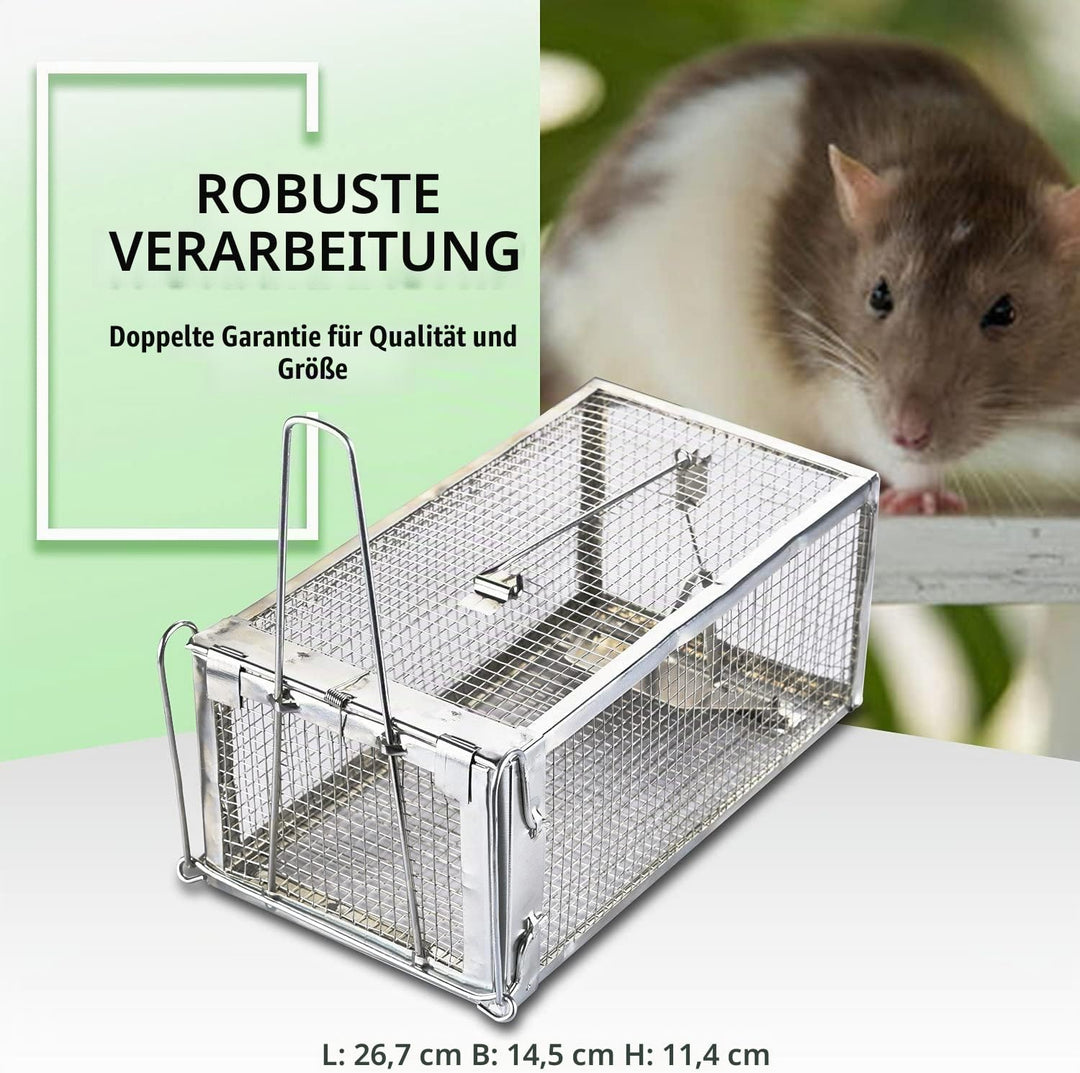 FORMIZON Lebendfalle Mausefalle, 2 Stück Rattenfalle, Premium Rattenfalle, Wiederverwendbare, Tierfa