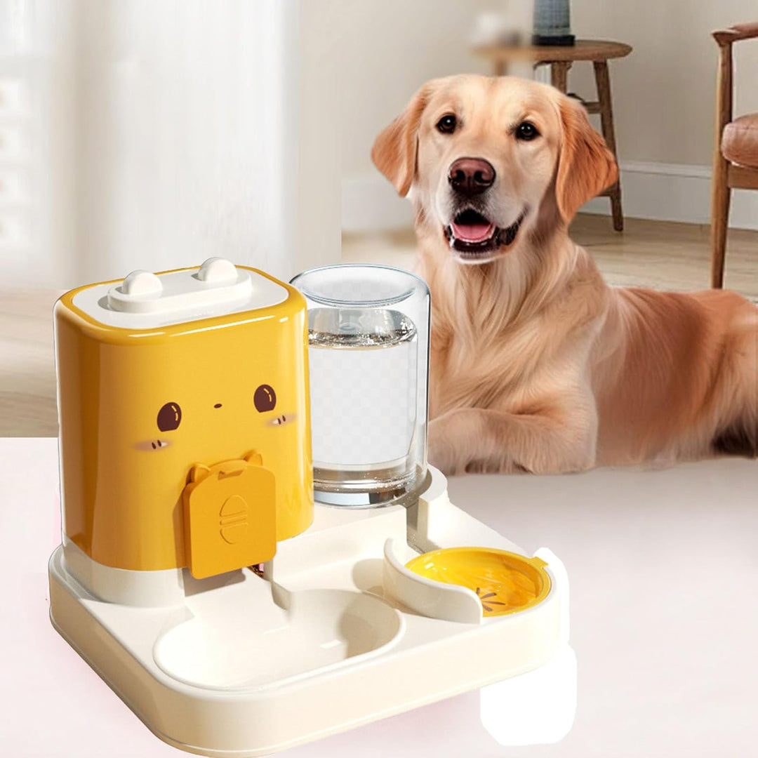 Automatischer Futterspender für Haustiere, 2-in-1-Futterstation für Katzen und Hunde, mit abnehmbare
