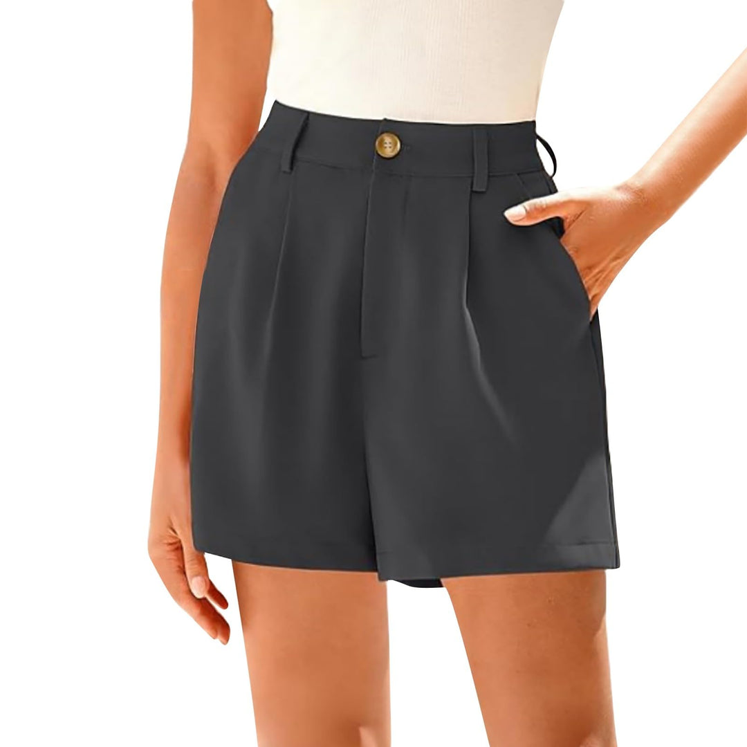 Frauen Casual Elastische Taille In Der Rückseite Plissee Herren Shorts Mit Innenslip 16 Grau XL, Gra