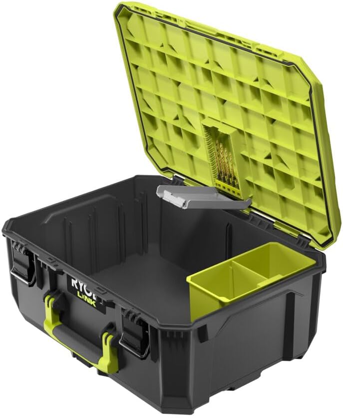 RYOBI LINK Aufbewahrungsbox RSL102 Werkzeugbox M (bis zu 36 kg Tragfähigkeit, Wasserdicht nach IP65)