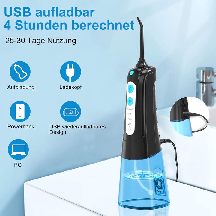 SURFOU Munddusche Kabellos Water Flosser for Teeth, Elektrische Oral Irrigator Wasserflosser für Zäh