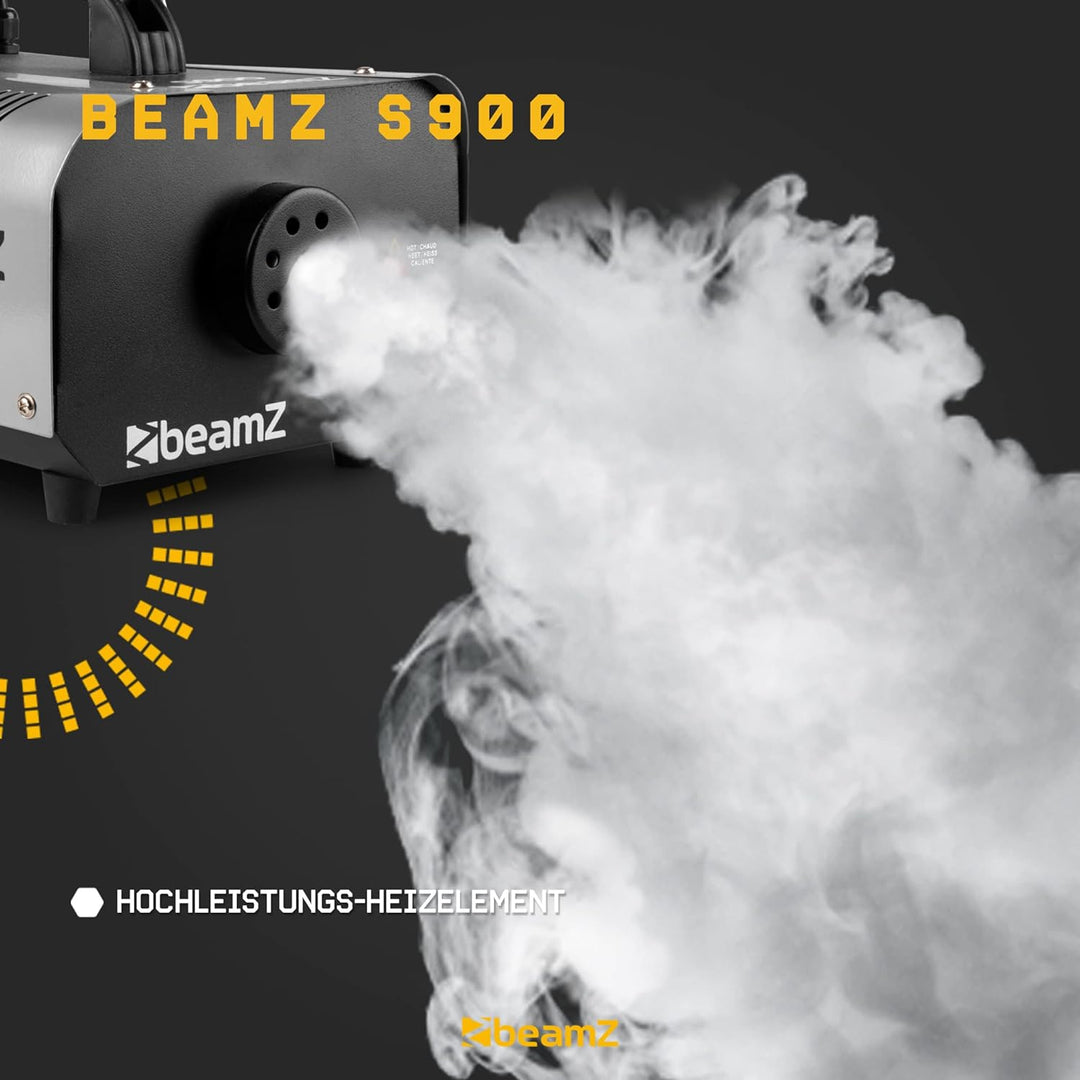 BeamZ S900 Nebelmaschine 900 Watt, Fogger, Party Rauchmaschine, Fog Machine, Kabelfernbedienung, 2,5