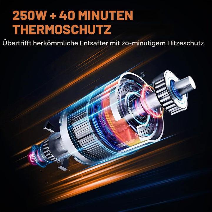 EXREIZST Slow Juicer, 103mm Öffnung, 250W, BPA-frei