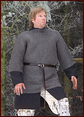 Battle-Merchant Kettenhemd Haubergeon, unvernietet, ID 8 mm | Mittelalter Kettenrüstung, Rüstung, fü