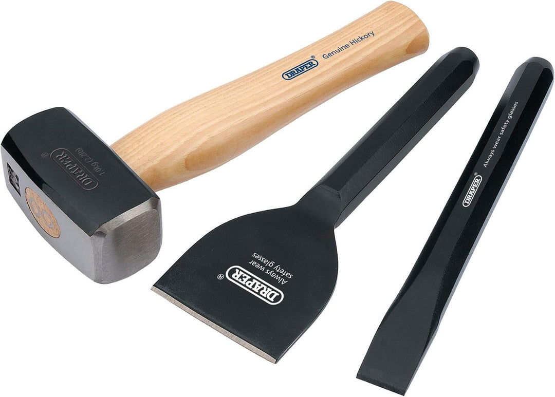 Draper Tools 26120 – Kit von Bauunternehmer Hickory-Holzstiel mit FSC zertifiziert (3-teilig)