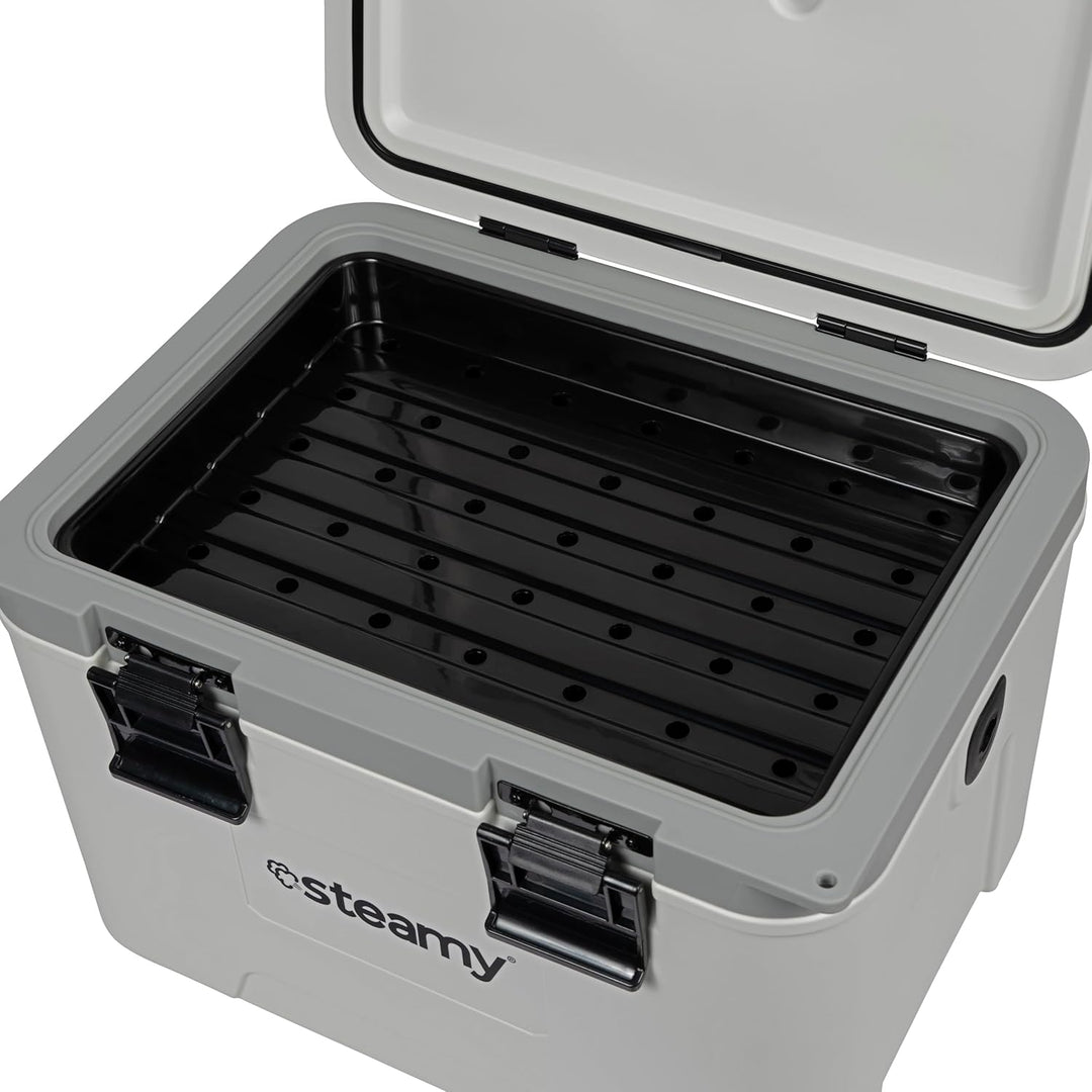 Steamy Marine 21, Kühlbox Inklusive Trennwand und Einlegeschale, 21 Liter, Weiss