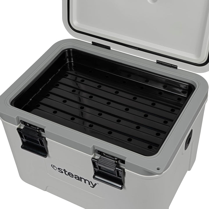 Steamy Marine 21, Kühlbox Inklusive Trennwand und Einlegeschale, 21 Liter, Weiss