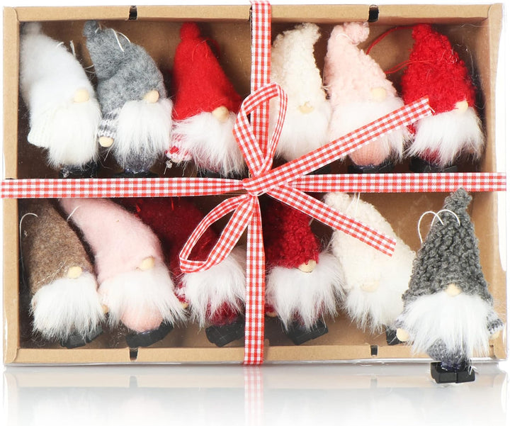 com-four® 12x Premium Weihnachtsmann-Anhänger für den Weihnachtsbaum, Christbaum-Figuren Anhänger al