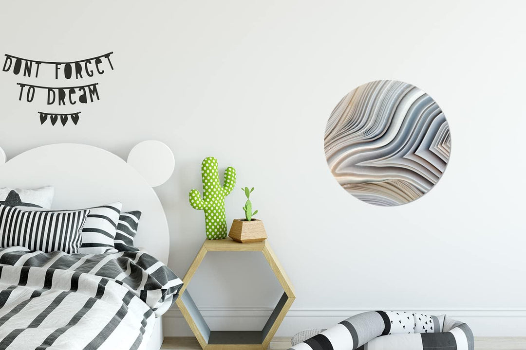 Wandbild Rund Wanddeko Deko Wohnzimmer Bilder 30x30 cm Marmoroptik - Stein - Linien - Luxus - Marmor