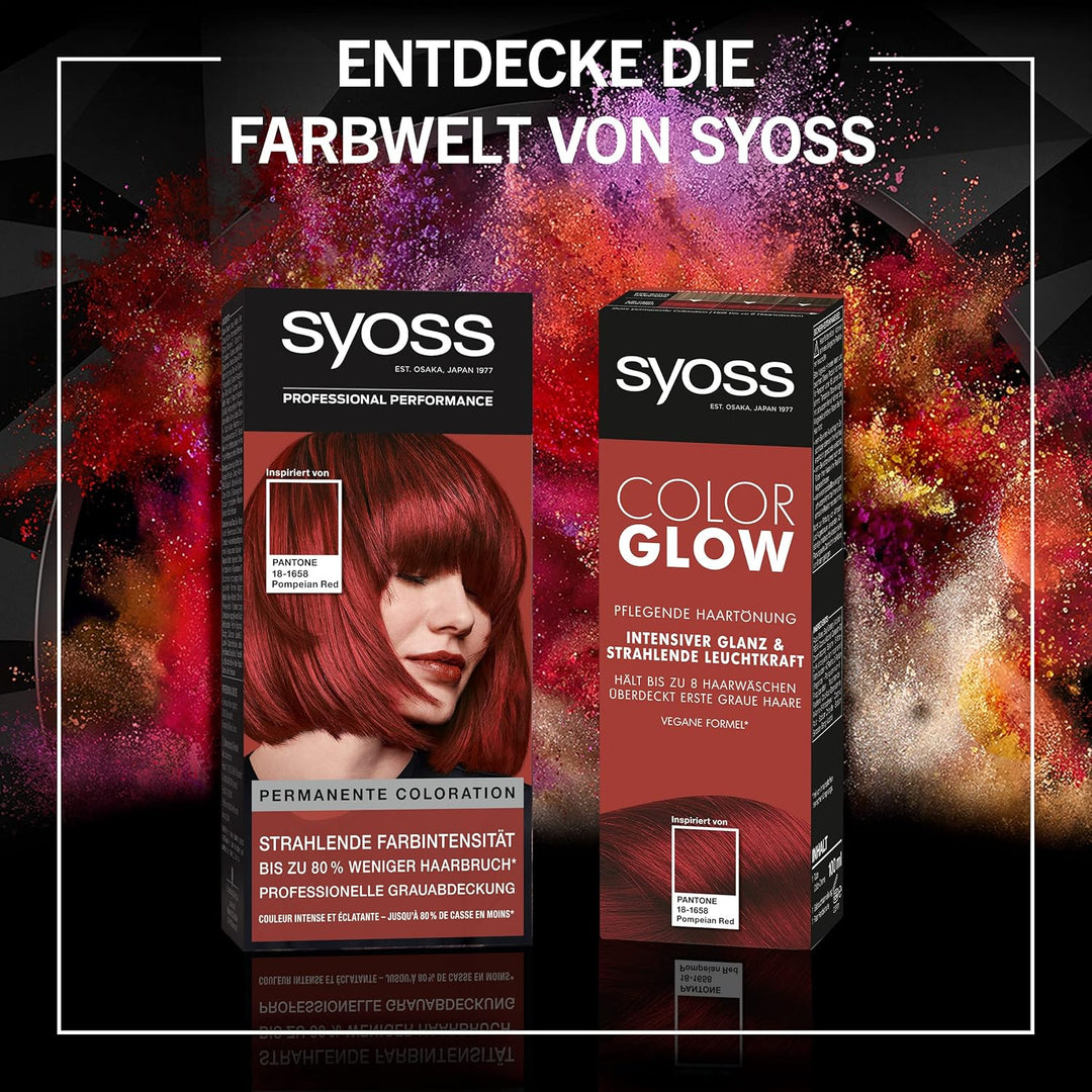 SYOSS inspiriert von PANTONE 18-1658 Pompeian Red Permanente Coloration Stufe 3, 3er Pack (3x 115 ml