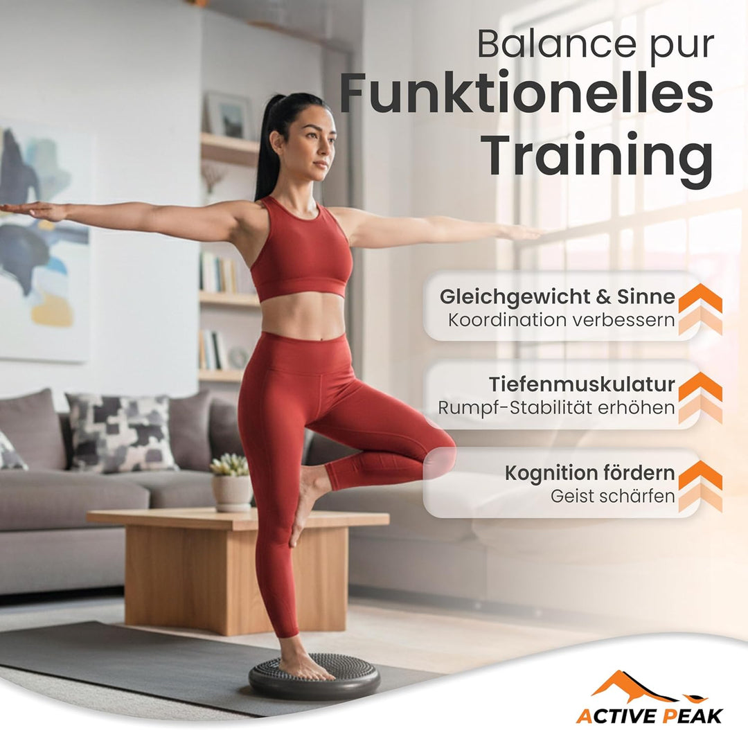 Balance Kissen Orthopädisches Sitzkissen Ø 32 cm Gleichgewichtstrainer mit Noppen Balancekissen aufb