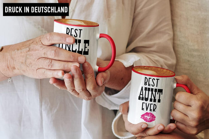 Trendation - Beste Onkel und Tante Geschenk Set Tassen Geschenkidee für Tante und Onkel Geburtstag W