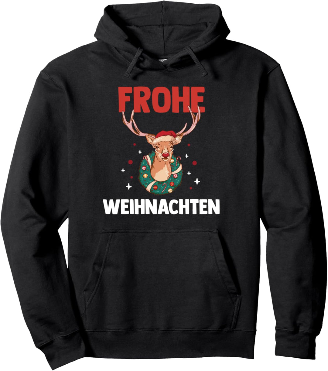 Weihnachts Rehntier Frohe Weihnachten Pullover Hoodie