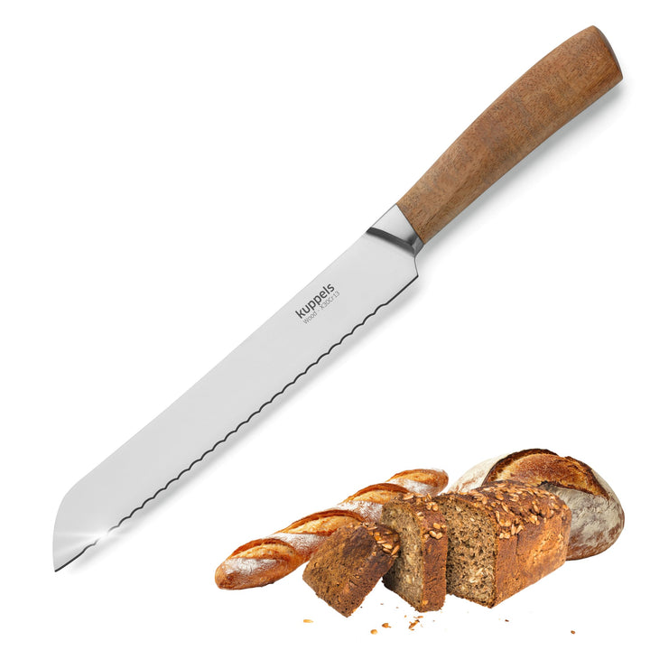 Kuppels Brotmesser WOOD | Brotmesser mit Wellenschliff | Klingenlänge 20 cm | scharfes Küchenmesser