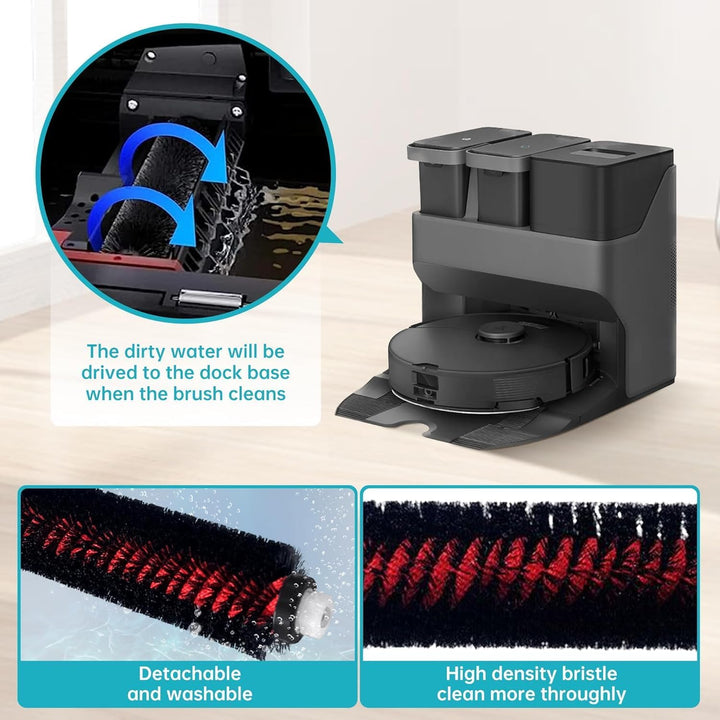 LOVECO 2 Stück Wasserfilter & 1 Reinigungsbürste Ersatzteile Kompatibel mit Roborock S8 Pro Ultra Mo