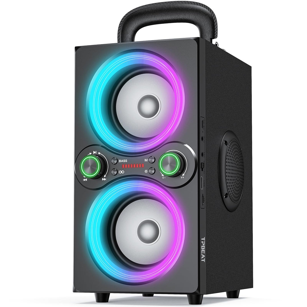TPBEAT Bluetooth Lautsprecher, 80W Wireless Bluetooth Box Musikbox Gross, Bass Boost, with Licht, 10