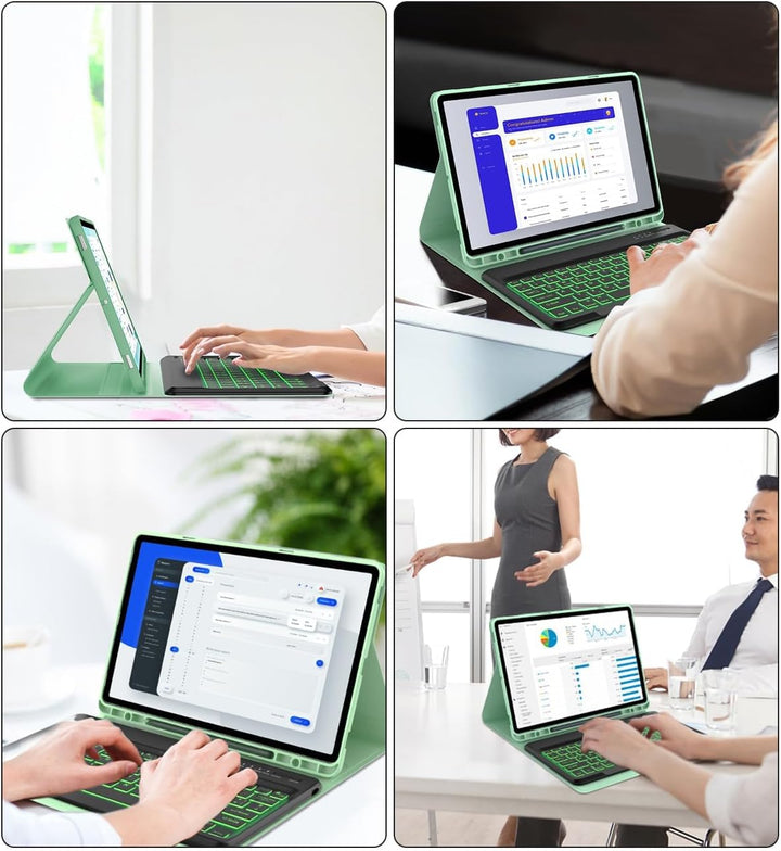 IVEOPPE Samsung Galaxy Tab S7 Fe Tastatur, Tastatur Hülle für Samsung Galaxy Tab S7 FE/S7+/S8+ 12.4'