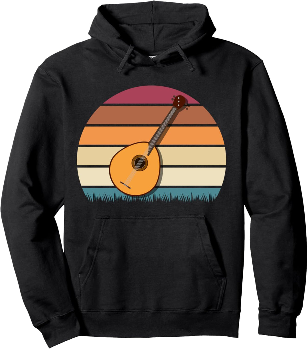 Bluegrass Mandoline Banjo Fiddle Vintage Retro Mandoline Pullover Hoodie