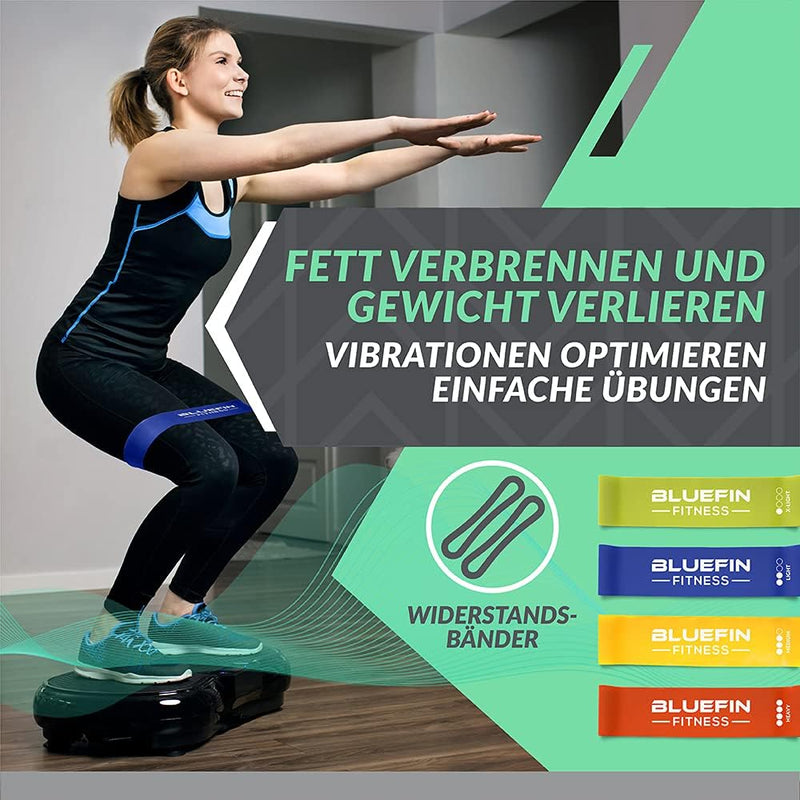 Bluefin Fitness Vibrationsplatte | Fettverbrennung, Muskelaufbau & Ganzkörpertraining | Kompaktes De