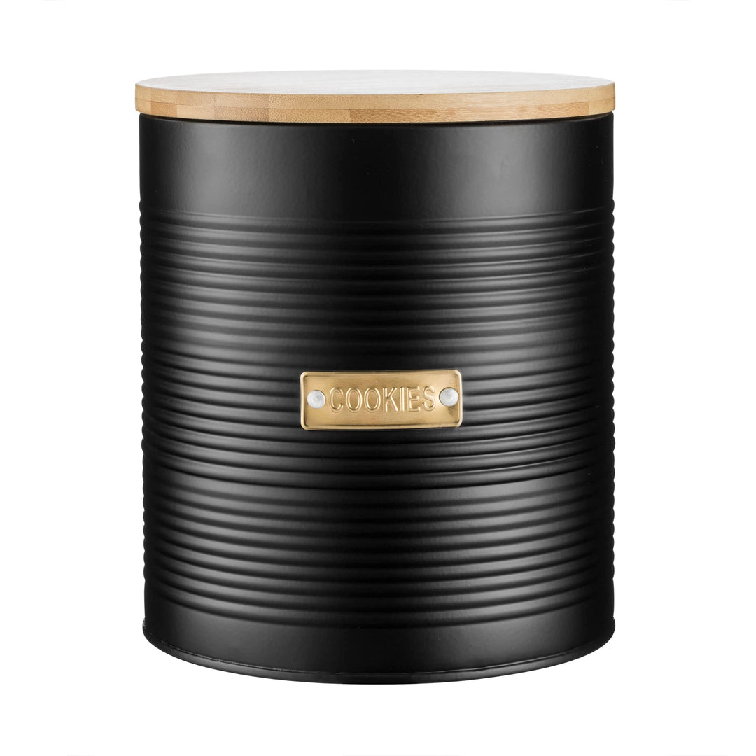 TYPHOON OTTO Keksdose Metall mit Deckel 2,6 L, Keksdose gross luftdicht mit Bambusdeckel und Silikon