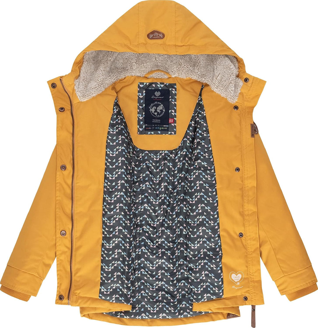Ragwear Kinder Mädchen Winterjacke Wintermantel Outdoorjacke mit Kapuze Elvina 128-152, Honey