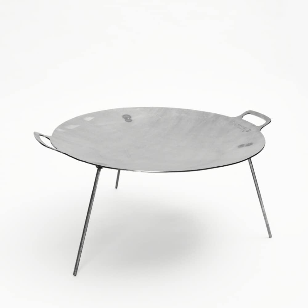 Czaja Feuerschalen® Grillplatte und Feuerschale Ø 58 cm - Mobile Feuerschale und Feuerplatte Silber