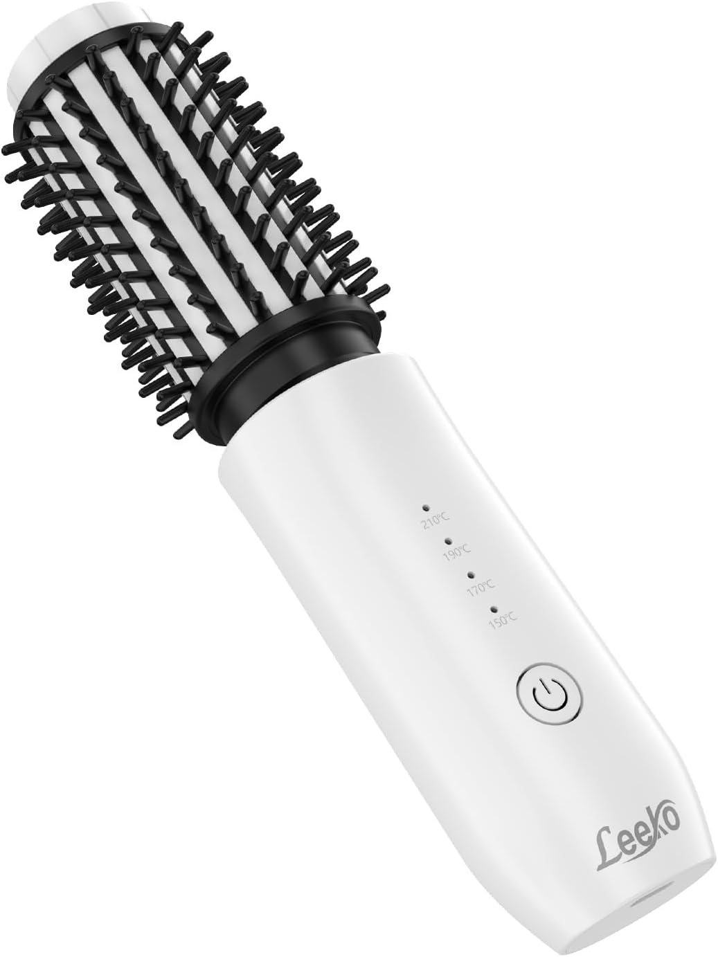 Leeko Kabellose beheizte Lockenbürste, 3 in 1 Heisse Haarbürste 40mm, tragbarer beheizter Lockenstab