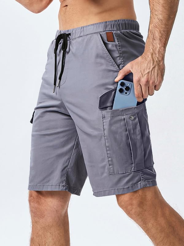 Elegancity Kurze Hosen Herren Cargo Shorts Sommer Freizeithose Kurze Elastische Taille Chino Shorts
