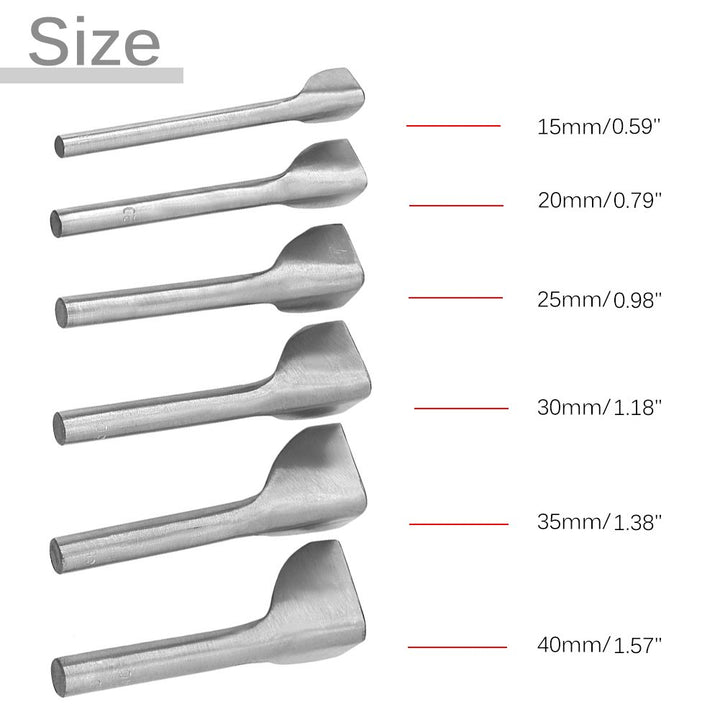 6 Stück/Set DIY Leder Carft V Form Stanzgürtel Endschneider für Zuhause Leder Nähen (15–40 mm)