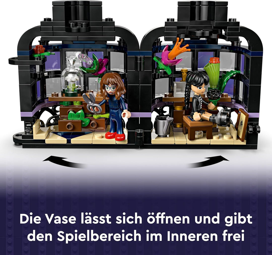 LEGO Wednesday Schwarze Dahlie Spielzeug - Spielset zum Bauen und Ausstellen mit 2 Minifiguren &amp; Zub