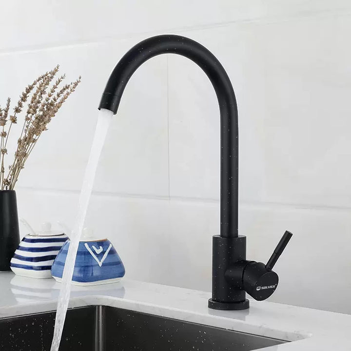 SOLVEX Küchenarmatur Mischbatterie,Wasserhahn Küche 360° Drehbar,Edelstahl Spültischarmatur mit Hohe