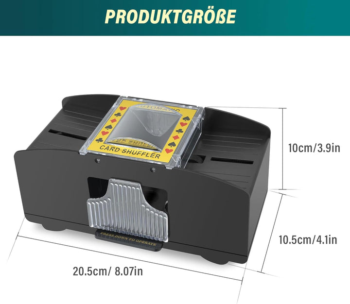 Kolamom Elektrischer Kartenspielmischer für 1-2 Decks, Automatischer Spielkartenmischer für Familien